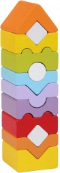 Veža XI - drevená skladačka CUBIKA, 12 dielov
