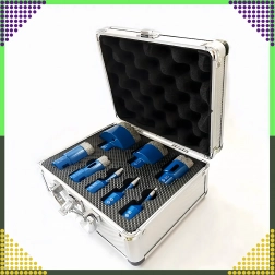 Sada diamantových korunových vrtákov na gres a dlaždice 6–68 mm v kufri