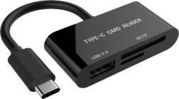 Čítačka kariet USB-C SDXC/combo/čierna