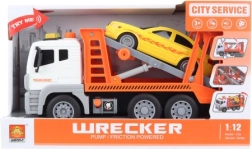 Plastový autoprepravník na batérie 1:12 so svetlami a zvukmi