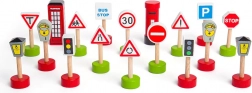 Sada drevených dopravných značiek BIGJIGS RAIL
