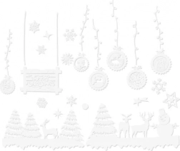 Vianočné okenné samolepky z PVC – ľahko snímateľné dekorácie na sklo