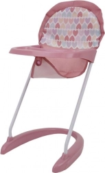 vysoká jedálenská stolička pre bábiky s motívom srdca