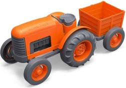 Oranžový traktor s vlečkou od Green Toys