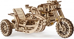 Ugears 3D puzzle motorka s postranným vozíkom – mechanický drevený model