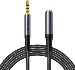 Joyroom predlžovací audio kábel 3,5 mm jack (samec–samica), opletený, 1,2 m, čierny