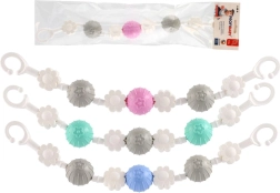 Závesná hračka na kočík s kvietkami a guľôčkami