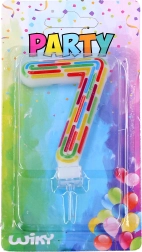 párty sviečka na tortu – číslo 7, čiarky