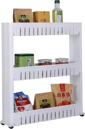Úzky pojazdný viacúrovňový regál do kuchyne a kúpeľne