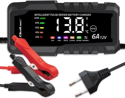 Mikroprocesorová nabíjačka 12 V 6 A s funkciou opravy pre akumulátory AGM, GEL a LiFePO4 s LCD