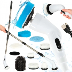 Elektrický rotačný mop a čistiaci kefový nadstavec s 9 hlavicami