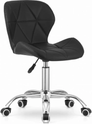 Otočná kancelárska stolička so širokým operadlom z eko kože – čierna