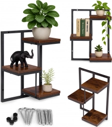 Závesná nástenná polička na kvety 3 úrovne loft MODERNHOME