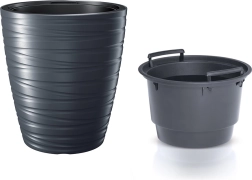 Kvetináč s vložkou MAZE 47,5 cm antracit