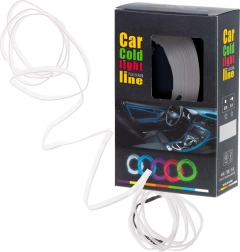 Ambientné LED osvetlenie do auta USB / 12 V, pásik 5 m – Biela