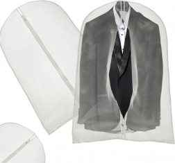 Ochranný obal na odevy 60 × 100 cm so zipsom – Priehľadný