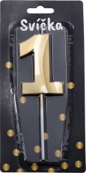 Párty sviečka číslo 1 zlatá