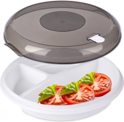 Rozdelený tanier do mikrovlnnej rúry 25 cm s ventilačným vekom