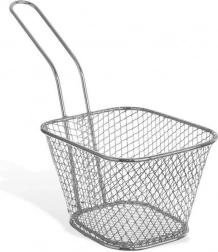 Strieborný košík na hranolky s rukoväťou 19 × 8 × 13,5 cm