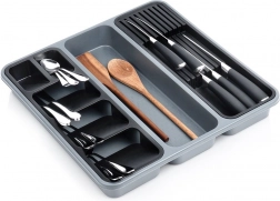 Sivý zásobník do zásuvky na príbory 40 × 40 cm