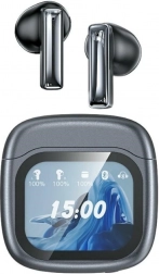 Bezdrôtové slúchadlá AWEI TP100 Bluetooth 5.4 TWS s ENC a LCD displejom – čierna