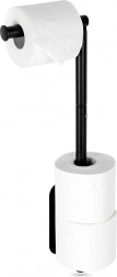 Nástenný držiak toaletného papiera z nehrdzavejúcej ocele, čierny, 46,5 cm