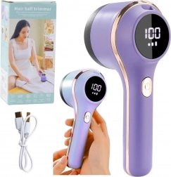 Elektrický odžmolkovač na tkaniny s LED displejom, 3 rýchlosti – fialový