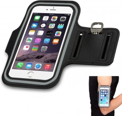 Športové puzdro na rameno pre telefón – čierne