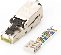 Modulárny konektor RJ45 DIGITUS kat. 6A, PoE+, 10GbE, STP, tienitý, kovový, beznářadí