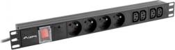 Racková PDU lišta 1U 16A so 4 zásuvkami 230 V a 4× IEC C13, 2 m – LANBERG