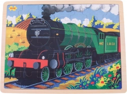 Drevené puzzle historický vlak Flying Scotsman
