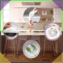 Silikónové sitko na odtok do drezu, vane a umývadla – biely filter proti upchatiu