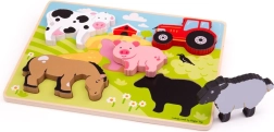 Bigjigs Toys vkladacie puzzle farma z dreva