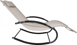 Záhradné hojdacie ležadlo z textilenu, béžové, nosnosť 150 kg