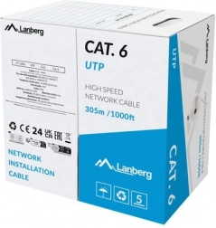 LAN kábel UTP kategórie 6, 305m CCA, šedý, Fluke Passed