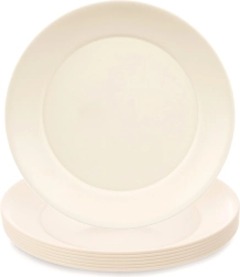 Plastové plytké taniere SANDY 23,5 cm, 6 ks, krémové