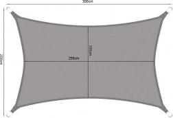 Vodoodolná záhradná tieniaca plachta 3 × 2 m obdĺžnik sivá