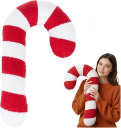 Vianočná dekorácia Ruhhy – mäkká vankúšová palička v bielo‑červenej farbe