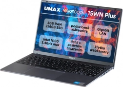 umax visionbook 15wn plus 15,6" notebook s intel n100, 8 gb ram a 256 gb ssd