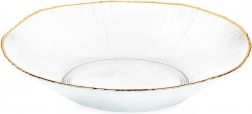 Sklenená šalátová misa so zlatým okrajom 29,5 cm, 1,6 l