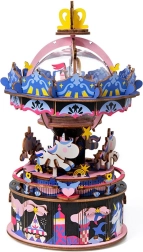 3D drevená skladacia hracia skrinka Veselý kolotoč