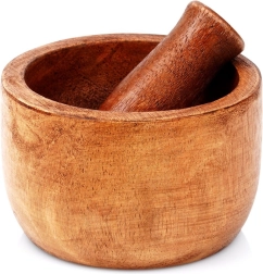 Drevený mažiar z mangového dreva s tĺčikom