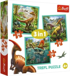 Puzzle 3v1 – Úžasný svet dinosaurov TREFL