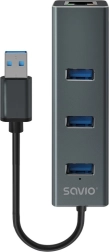 Savio hub USB-A 3.1 Gen 1 s 3 portami a adaptérom RJ‑45 gigabit ethernet
