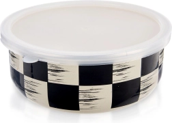 Smaltovaná miska s vekom Šachovnica 17 cm, 1 l