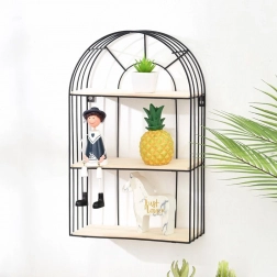 Dekoratívna čierna nástenná polica 45 cm