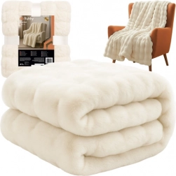 Mäkký biely pléd 160 × 100 cm RUHHY