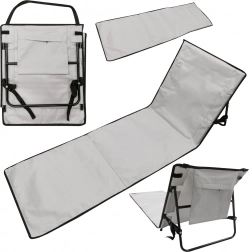 Skladacia plážová podložka s opierkou 2v1 sivá s taškou