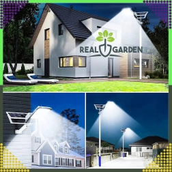 Záhradná solárna lampa na stĺp 200 W, uliční panel, 247 LED