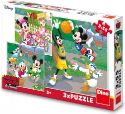 Puzzle MICKEY A MINNIE športujú 3×55 dielikov